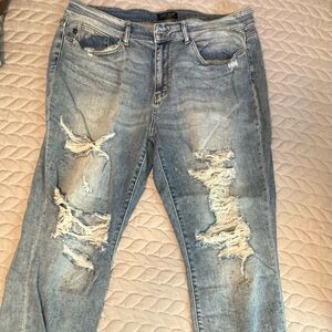 Judy Blue Splattered Paint Boyfriend Jeans